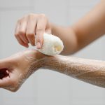 Photo by Sarah Chai: https://www.pexels.com/photo/crop-person-washing-arms-with-soap-7262986/